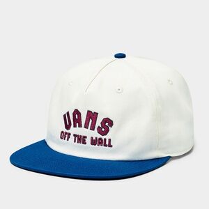 Vans off the Wall Vans Design Co. white blue and red cap hat NWT